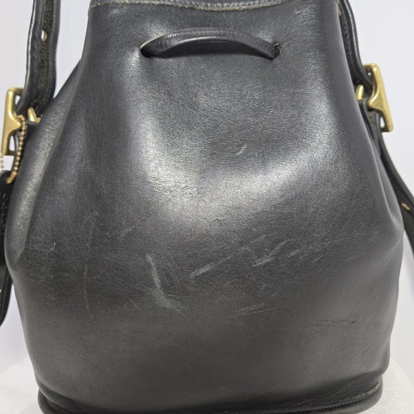 Vtg Coach 9952 Lula Legacy Black Turkish Leather Drawstring Bucket Shoulder Bag - Picture 4 of 16